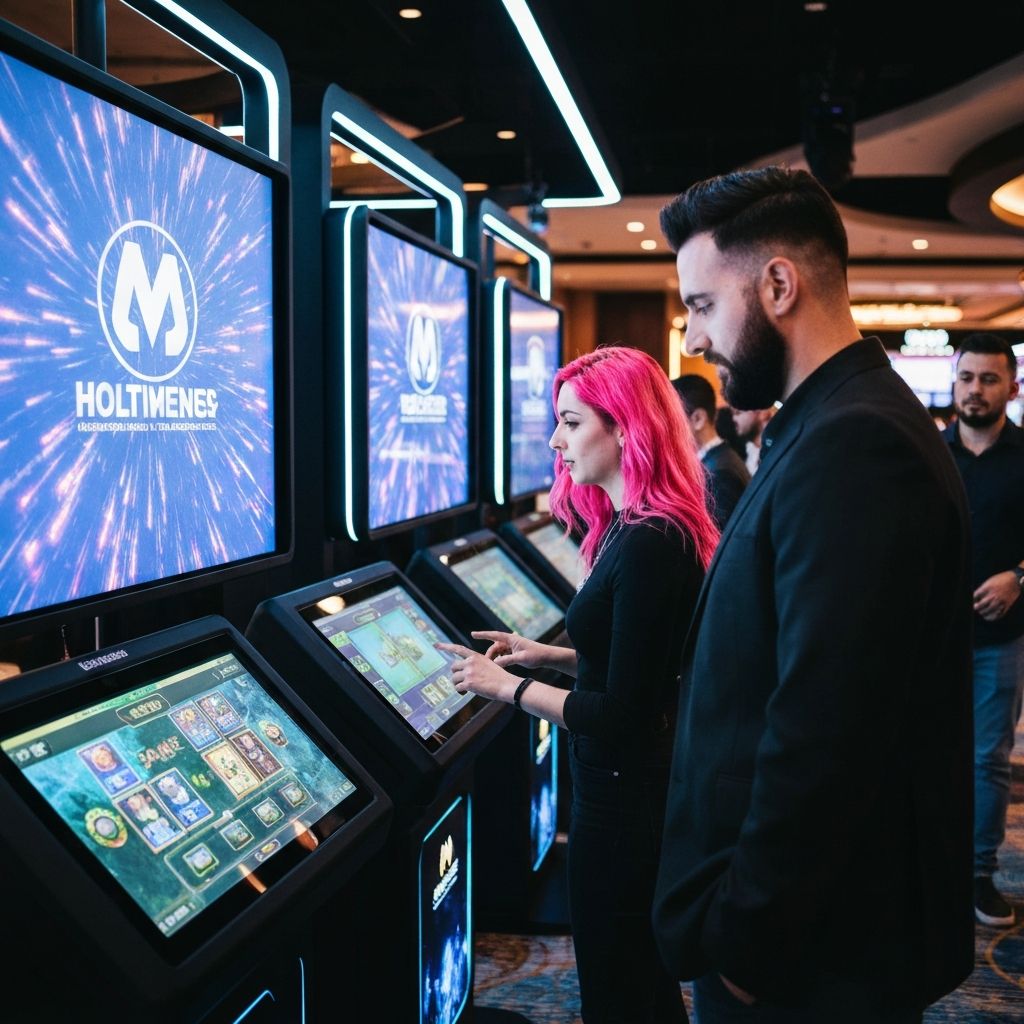 Casino game launch event with excited guests
