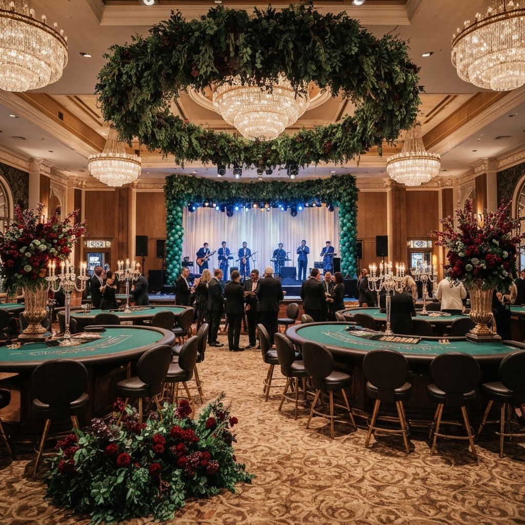 Luxury casino grand opening event with elegant decor